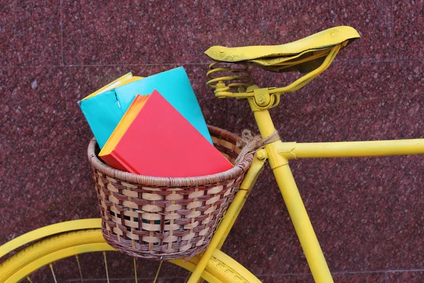 Bicicleta livro amarelo — Fotografia de Stock