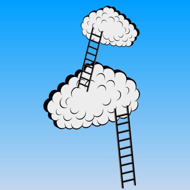 Clouds with stairs illustration