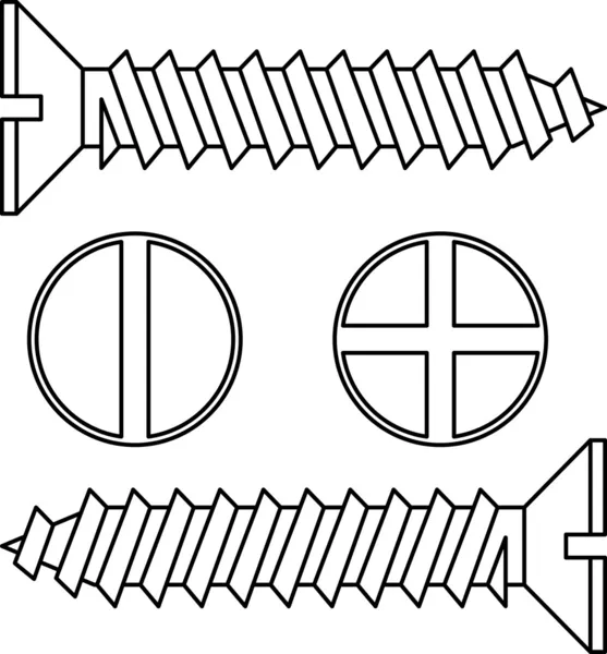 Ilustración de tornillo de acero inoxidable . — Foto de Stock