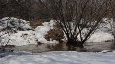 Mart ayında Nehri üzerinde erime bahar kar