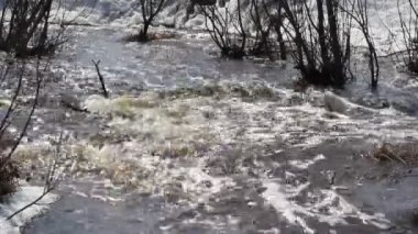 Mart ayında Nehri üzerinde erime bahar kar