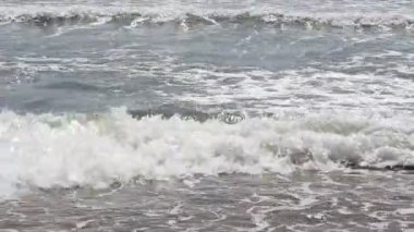 Pasifik Okyanusu sahilde dalgaların