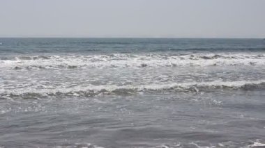 Pasifik Okyanusu sahilde dalgaların