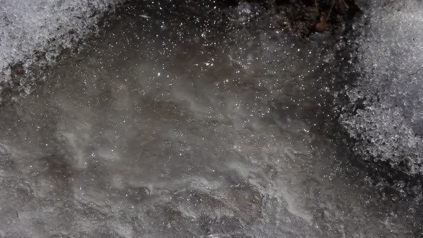 La fonte des neiges printanières sur la rivière, en mars 