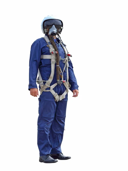 Man dressed as a pilot on a white background — Stock Photo, Image