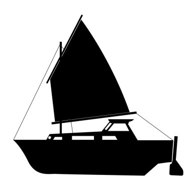 Sailing boat floating illustration.
