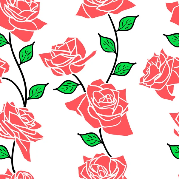 Hermoso fondo de pantalla sin costuras con flores de rosas — Foto de Stock