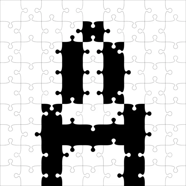 Puzzle alfabet czarny. — Zdjęcie stockowe