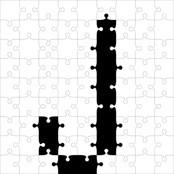 Puzzle alfabet czarny. — Zdjęcie stockowe