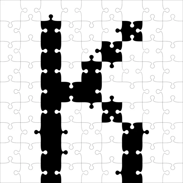 Puzzle alfabet czarny. — Zdjęcie stockowe