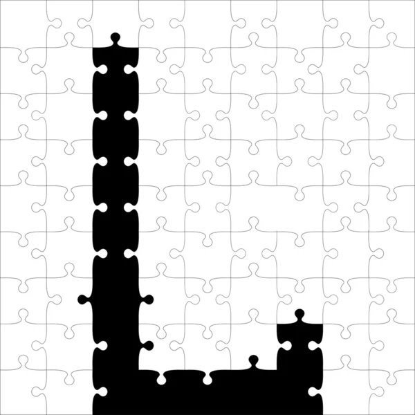 Puzzle alfabet czarny. — Zdjęcie stockowe