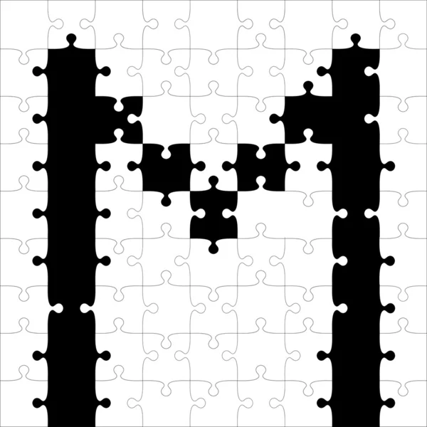 Puzzle alfabeto nero . — Foto Stock