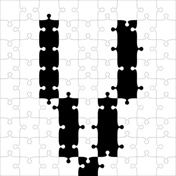 Black alphabet jigsaw puzzles. — Stock Photo, Image