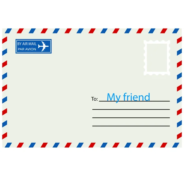 White envelope with stamp. — Stock Photo, Image