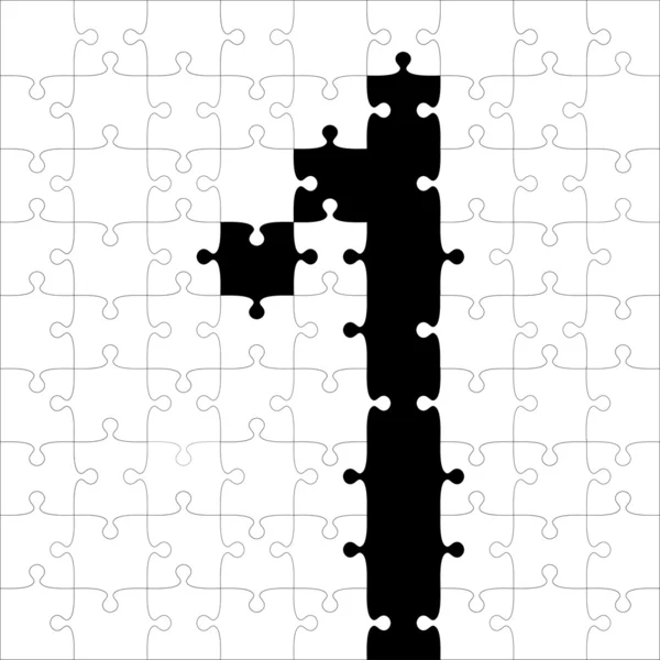 Puzzles aus schwarzem Alphabet. — Stockfoto