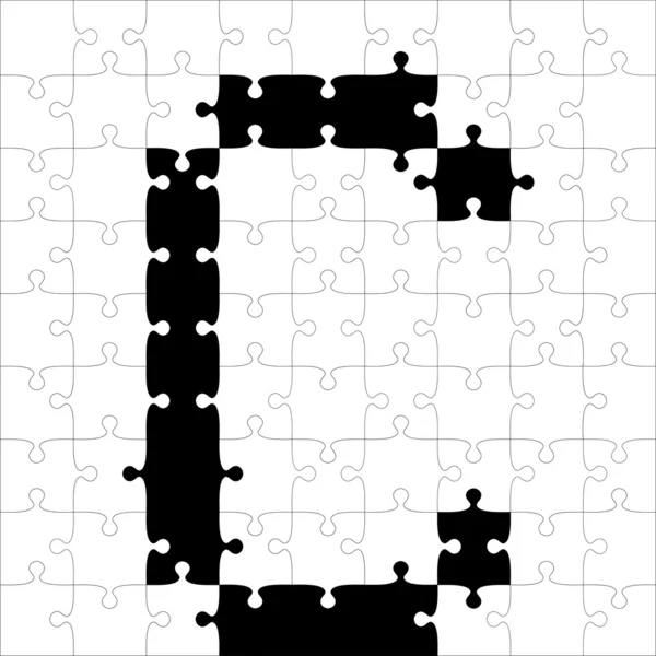 Puzzle alfabet czarny. — Zdjęcie stockowe