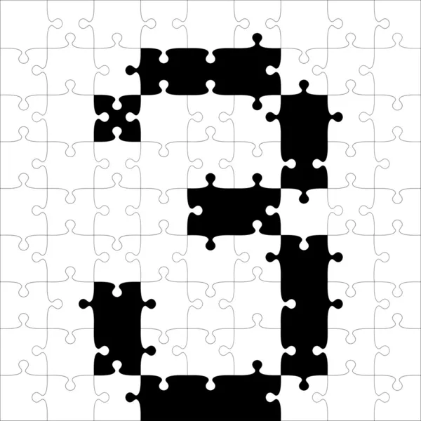 Puzzle alfabet czarny. — Zdjęcie stockowe