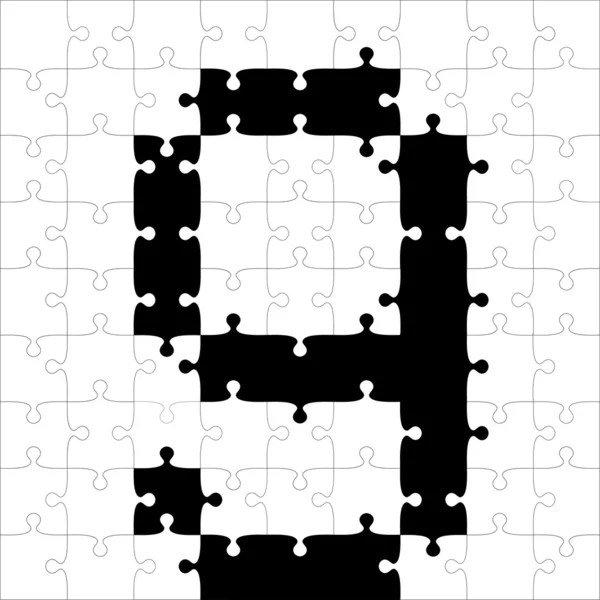 Black alphabet jigsaw puzzles. — Stock Photo, Image