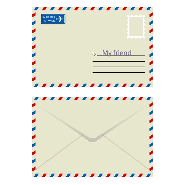 White envelope with stamp. — Stock Photo, Image