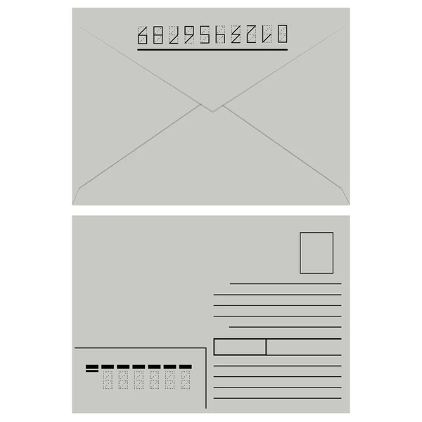 Weißer Umschlag mit Briefmarke. — Stockfoto