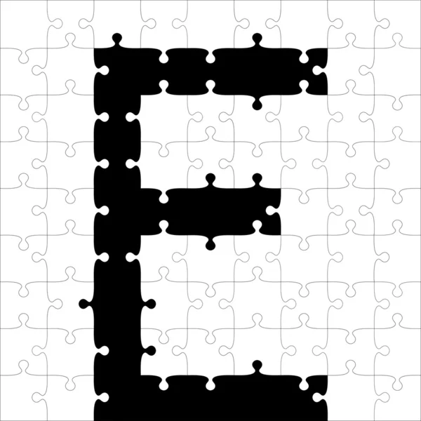 Black alphabet jigsaw puzzles. — Stock Photo, Image
