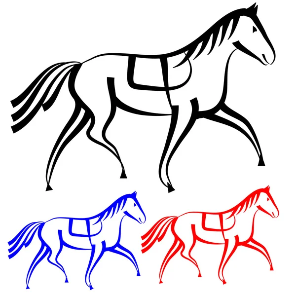 Set horses outlines collection — 图库照片