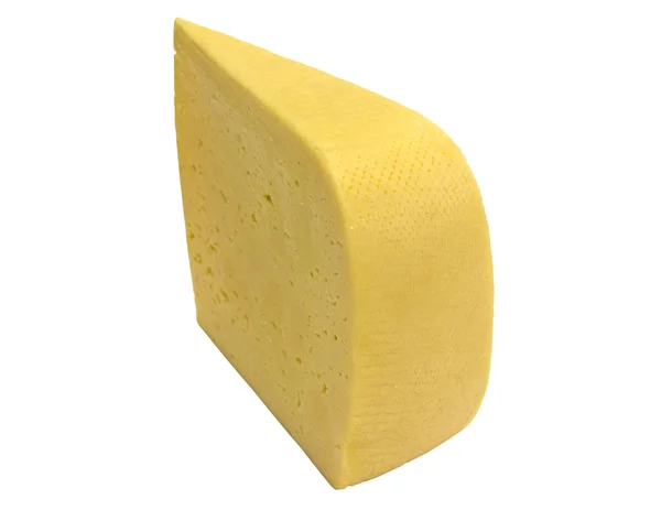 Τεμάχιο τυριού που απομονώνεται σε λευκό φόντο — Φωτογραφία Αρχείου