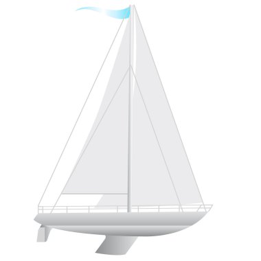 Sailing boat floating illustration.