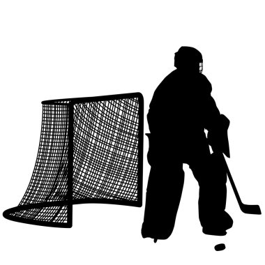Hokey oyuncu kaleci Silhouettes.