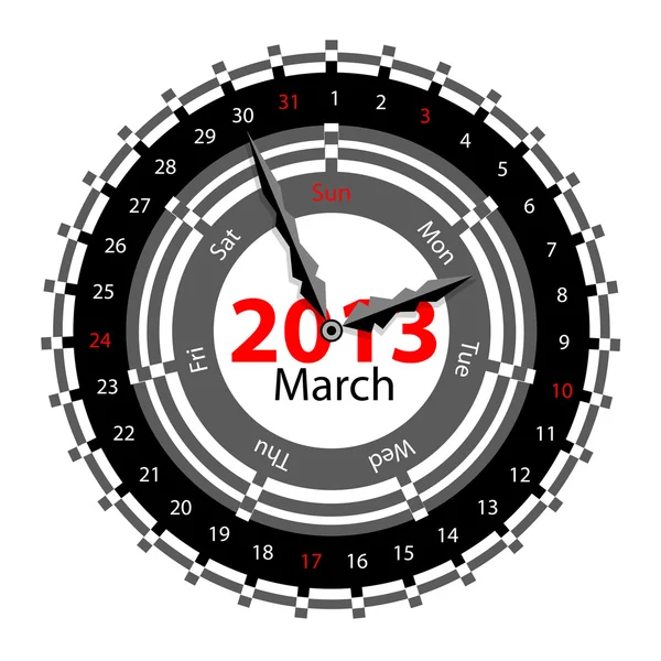 Idea creativa di progettazione di un orologio con calendario circolare per 20 — Foto Stock