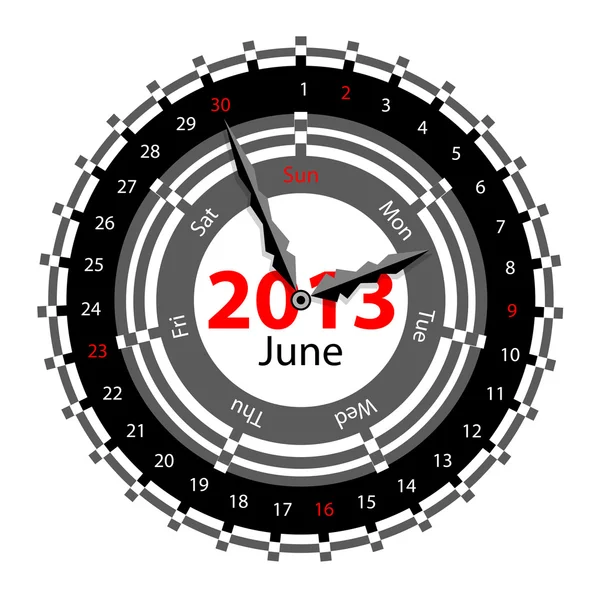 Creatief idee van ontwerp van een klok met circulaire kalender voor 20 — Stockfoto