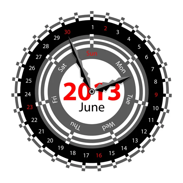 Creative idea of design of a Clock with circular calendar for 20 — Stock Photo, Image