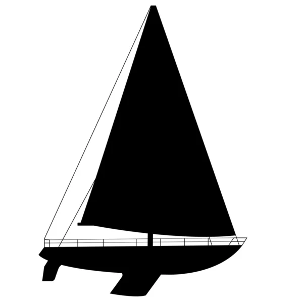 Ilustração flutuante barco à vela . — Fotografia de Stock