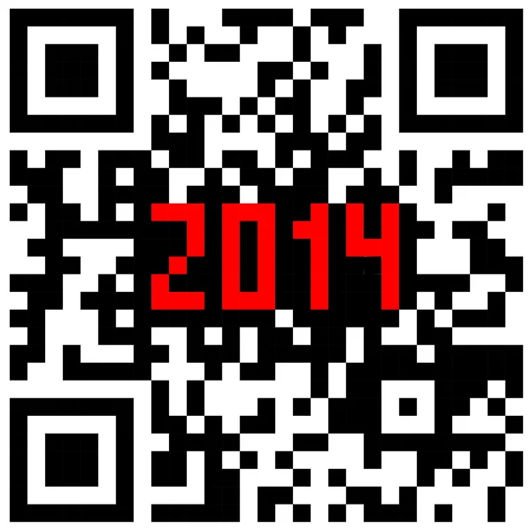 2014 New Year counter, QR code. — Stock fotografie