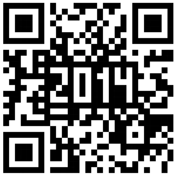 2014 New Year counter, QR code. — Stock Photo, Image