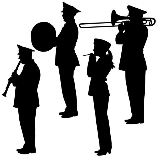 Military musicians collection illustrations.
