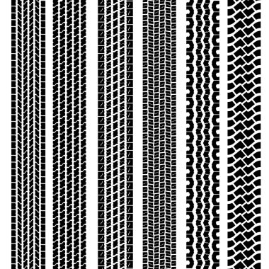 Set of detailed tire prints illustration