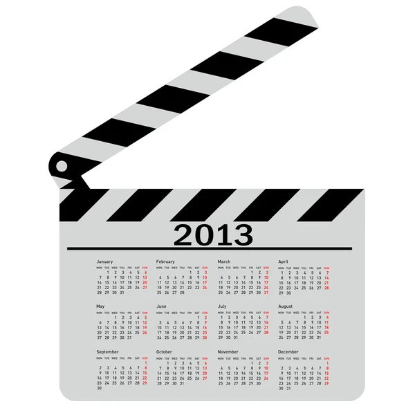 Kalender für 2013, Filmklappbrett-Illustration. — Stockfoto