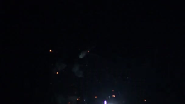 Ночной фейерверк в небе для отдыха . — стоковое видео