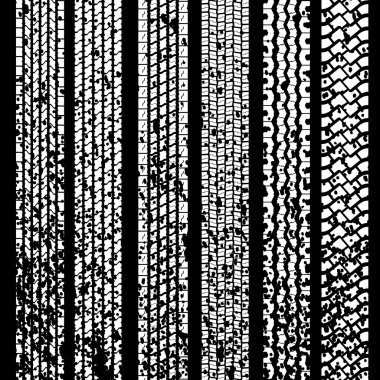 Set of detailed tire prints illustration