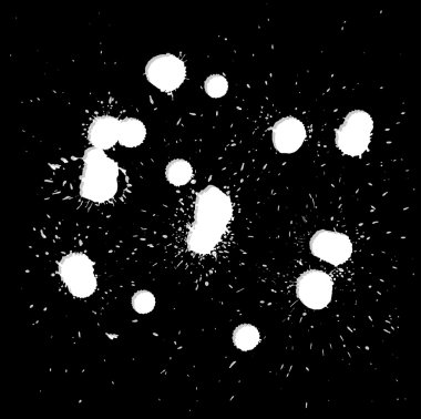 Brush blot on black background illustration.