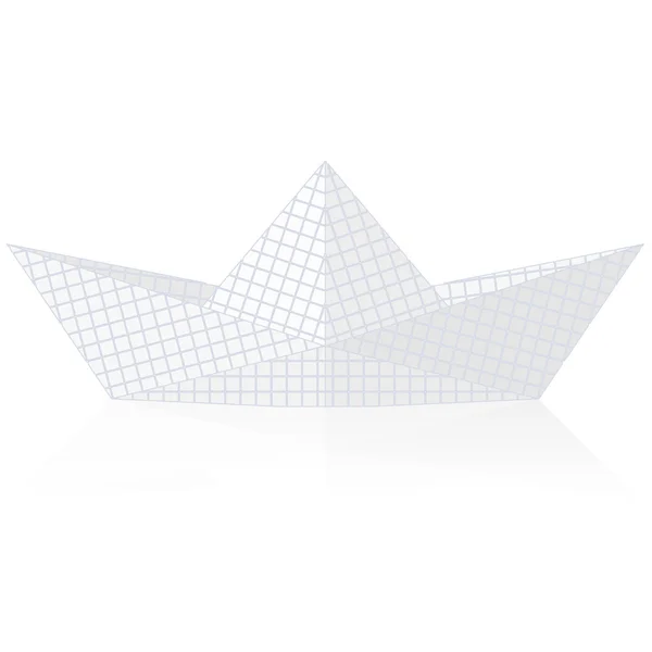 Origami de navio de papel isolado no fundo branco . — Fotografia de Stock