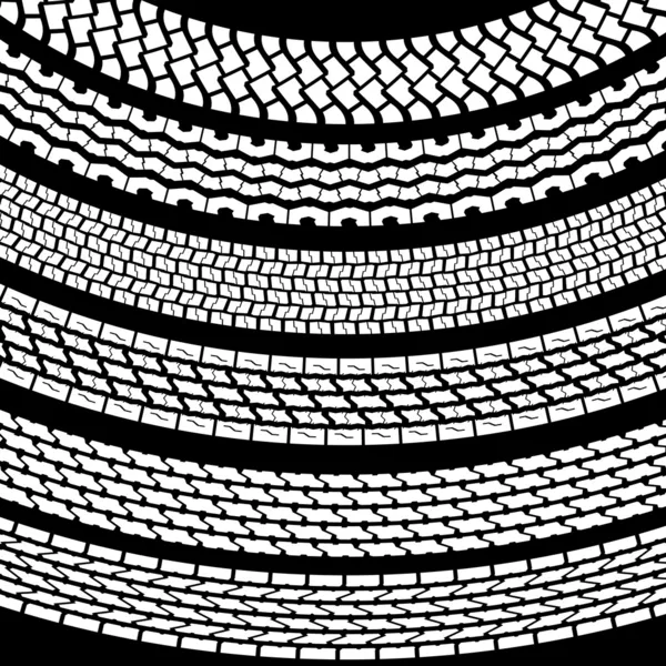 Set of detailed tire prints illustration — Stockfoto