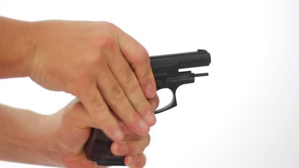 Hand with gun — Stock Video