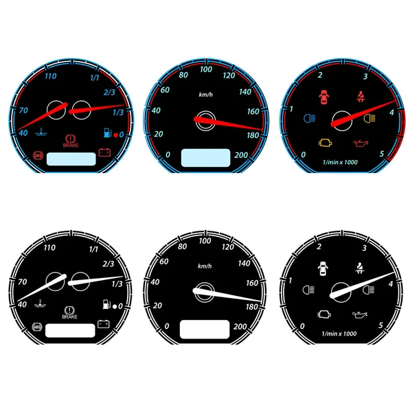 Set of car speedometers for racing design illustration — Zdjęcie stockowe