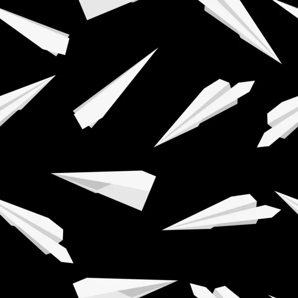 White Paper planes, seamless wallpaper illustration — Stock Photo, Image