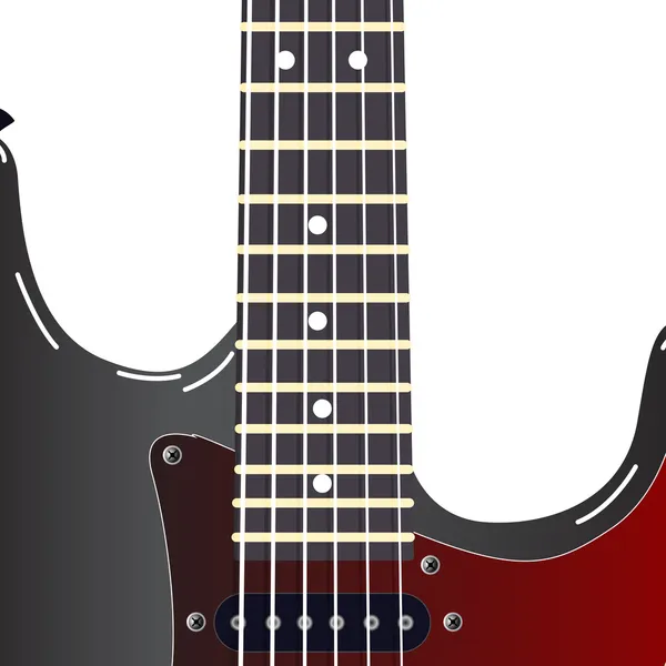 Schwarze E-Gitarre auf weißem Hintergrund — Stockfoto