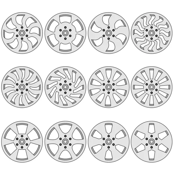 Ilustración de ruedas de aleación de coche —  Fotos de Stock