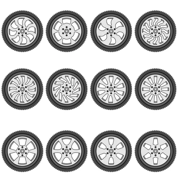 Automotive wheel with alloy wheels illustration — Stok fotoğraf