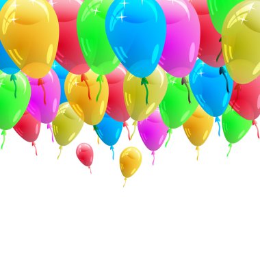 Background with glossy multicolored balloons illustratio